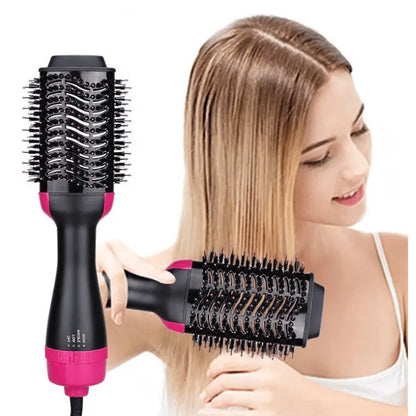 One Step Hair Dryer & Styler Hot Air Brush – 3 in 1 Hair Straightener, Curler & Volumizer ✨💇‍♀️