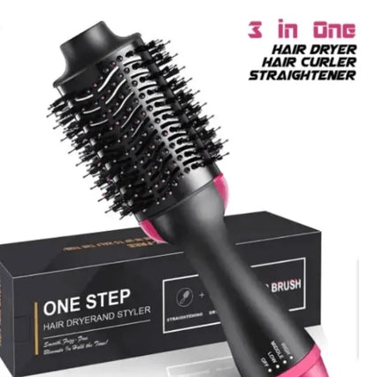 One Step Hair Dryer & Styler Hot Air Brush – 3 in 1 Hair Straightener, Curler & Volumizer ✨💇‍♀️