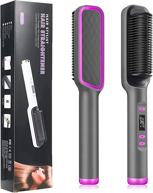 2-in-1 Hair Straightener & Styling Brush