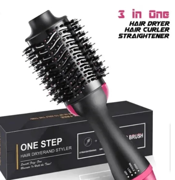 One Step Hair Dryer & Styler Hot Air Brush – 3 in 1 Hair Straightener, Curler & Volumizer ✨💇‍♀️