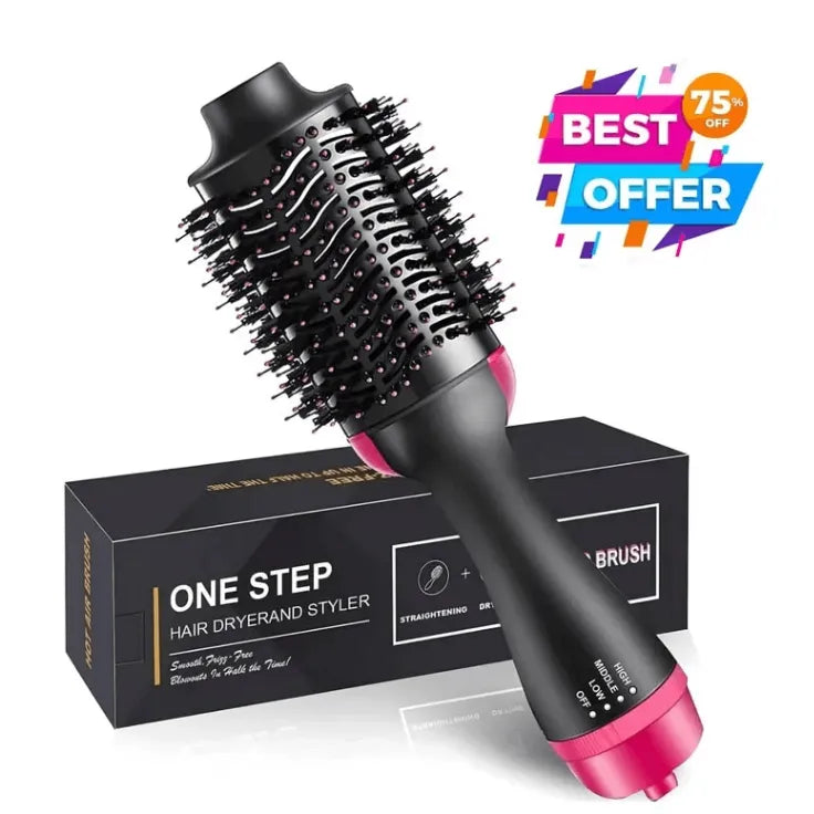 One Step Hair Dryer & Styler Hot Air Brush – 3 in 1 Hair Straightener, Curler & Volumizer ✨💇‍♀️