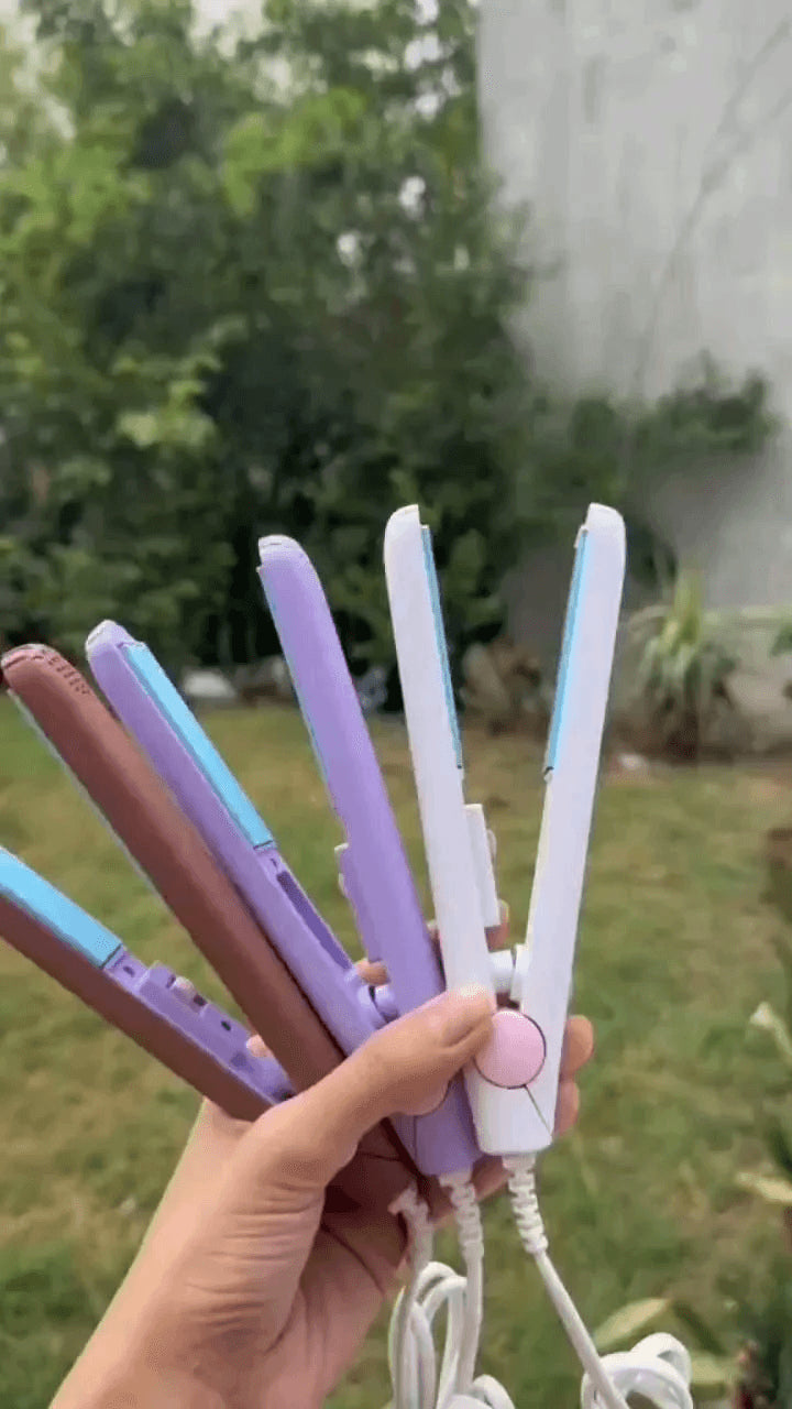 Portable Mini Hair Straightener in Pastel Colors for Everyday Hair Styling