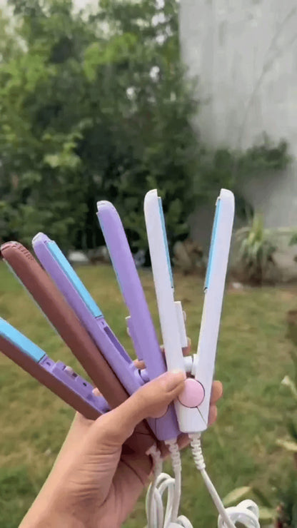 Portable Mini Hair Straightener in Pastel Colors for Everyday Hair Styling