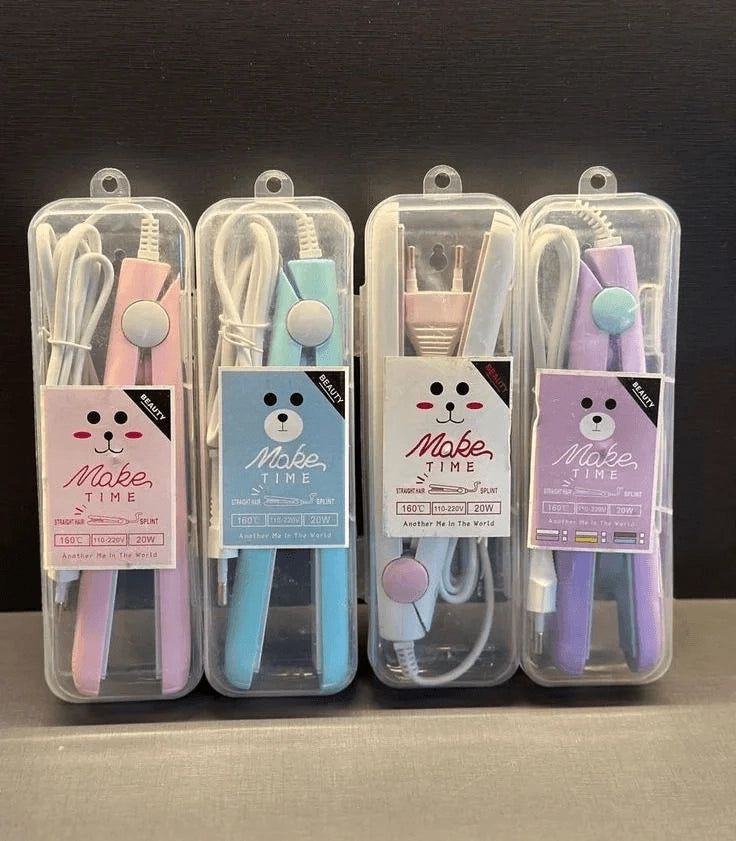 Compact Mini Hair Straightener with Protective Travel Case