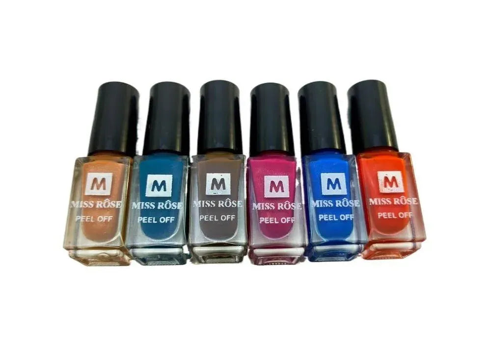 Miss Rose Peel-Off Nail Polish Set – Pack of 6 | Easy & Long-Lasting