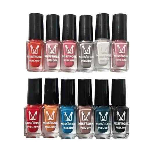 Miss Rose Peel-Off Nail Polish Set – Pack of 6 | Easy & Long-Lasting